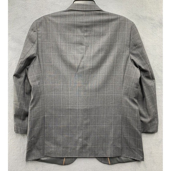 BOCACCIO UOMO Sports Coat 46R Solid Gray Formal Cross Hatch Blazer Suit Jacket - Picture 3 of 16